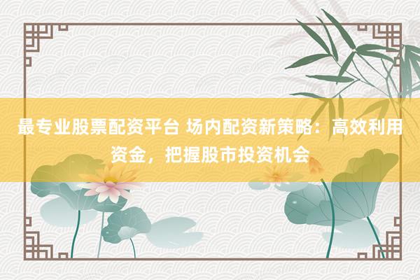 最专业股票配资平台 场内配资新策略：高效利用资金，把握股市投资机会